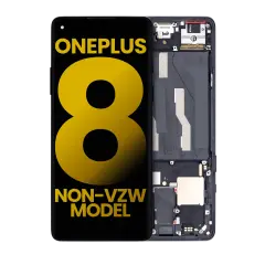OLED Assembly With Frame For OnePlus 8 / 5G (Non-Verizon 5G UW Frame) (Refurbished) (Onyx Black)