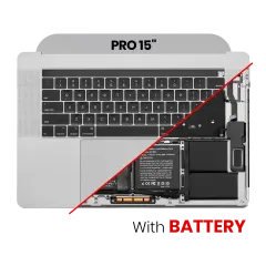 Top Case with Battery and Keyboard (ANSI US) For MacBook Pro 15" A1990 (2018-2019) (Used OEM Pull: Grade B/C) (Space Gray)