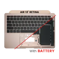 Top Case with Battery and Keyboard (ANSI US) For MacBook Air 13" A1932 (2018-2019) (Used OEM Pull: Grade B/C) (Rose Gold)