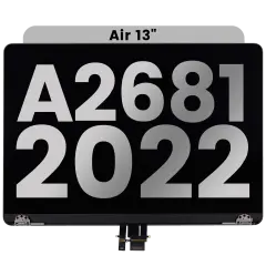 Complete LCD Display Assembly For MacBook Air 13" (A2681 / Mid 2022) (Used OEM Pull: Grade A) (Space Gray)