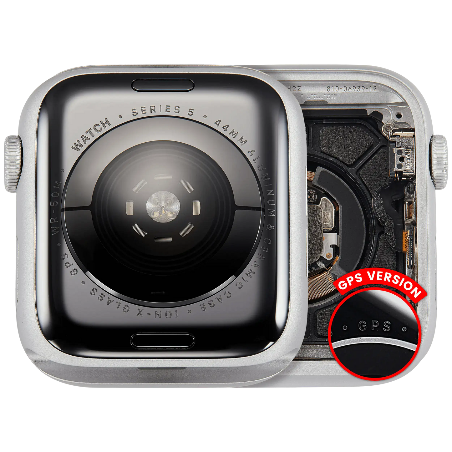 Housing Assembly Compatible For Watch Series 5 (44MM) (Used OEM Pull: Grade A) (GPS Version) (Aluminum / Silver)