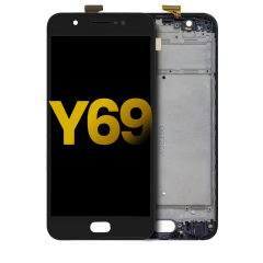 LCD Assembly With Frame For Vivo Y69 (Refurbished) (Matte Black)