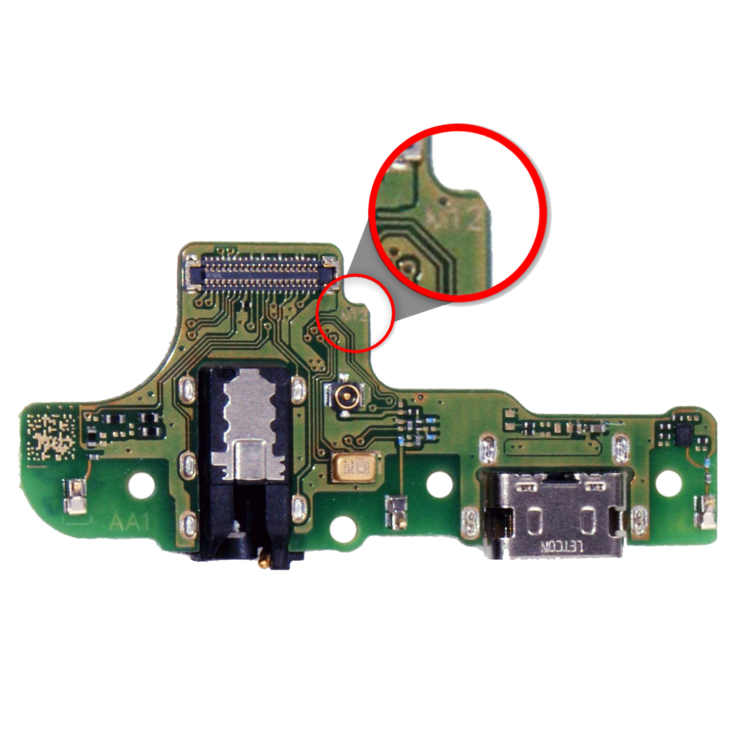 Charging Port With Board For Samsung Galaxy A20s (A207F / 2019) (M12) (International Version) (Aftermarket Plus)
