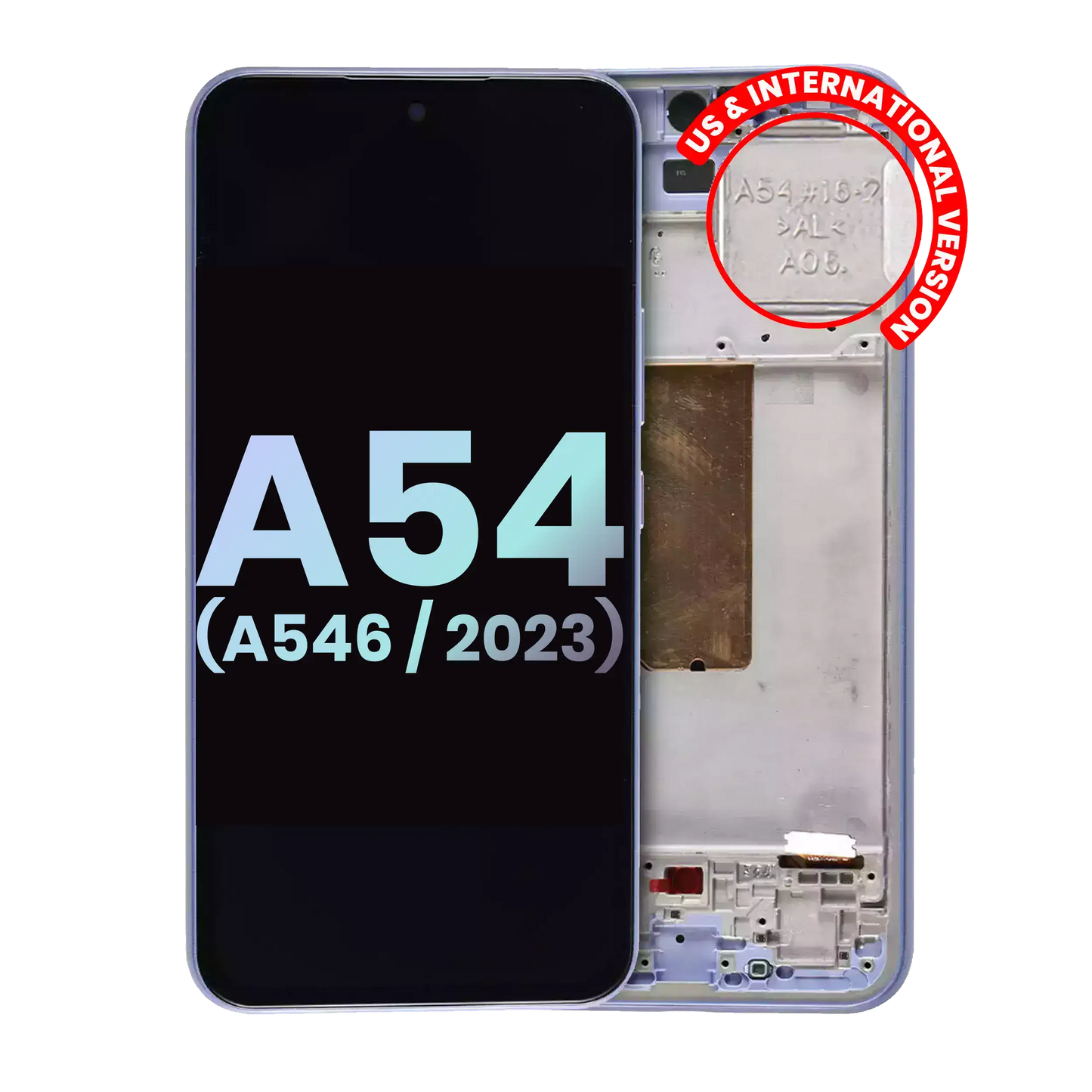 OLED Assembly With Frame For Samsung Galaxy A54 5G (A546 / 2023) (US & International Version) (Service Pack) (Violet)