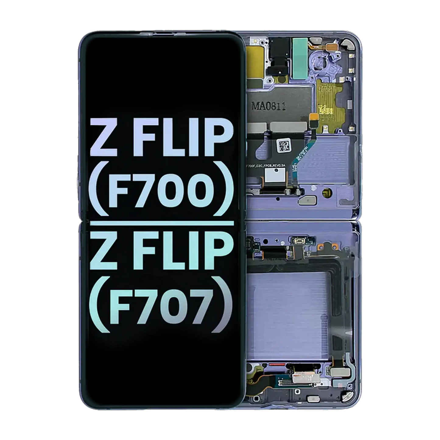 Inner OLED Assembly With Frame For Samsung Galaxy Z Flip 4G (F700) (Service Pack) (Mirror Purple)