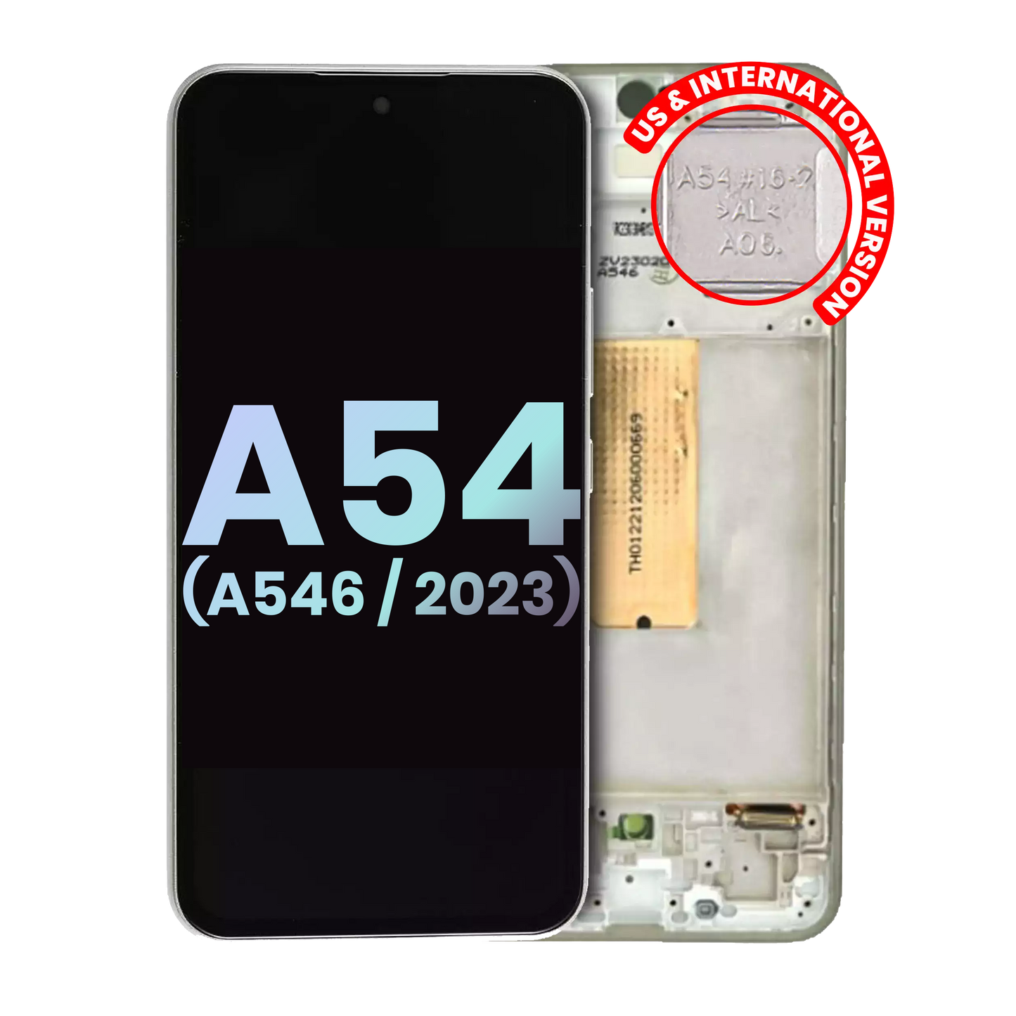 OLED Assembly With Frame For Samsung Galaxy A54 5G (A546 / 2023) (US & International Version) (Service Pack) (White)