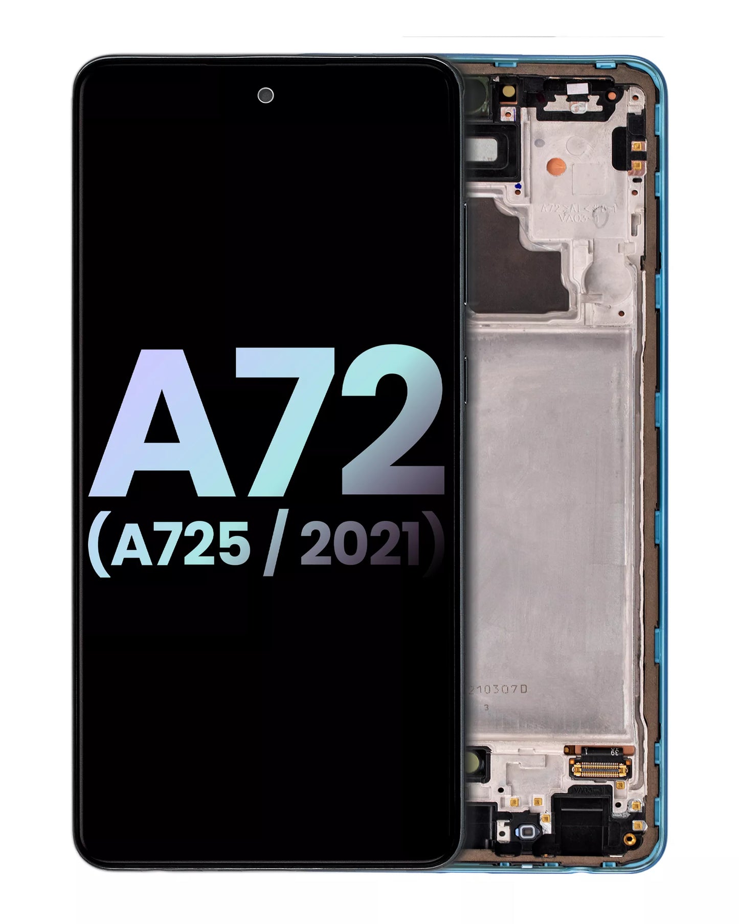 OLED Assembly With Frame For Samsung A72 (A725 / 2021) (Service Pack) (Awesome Blue)