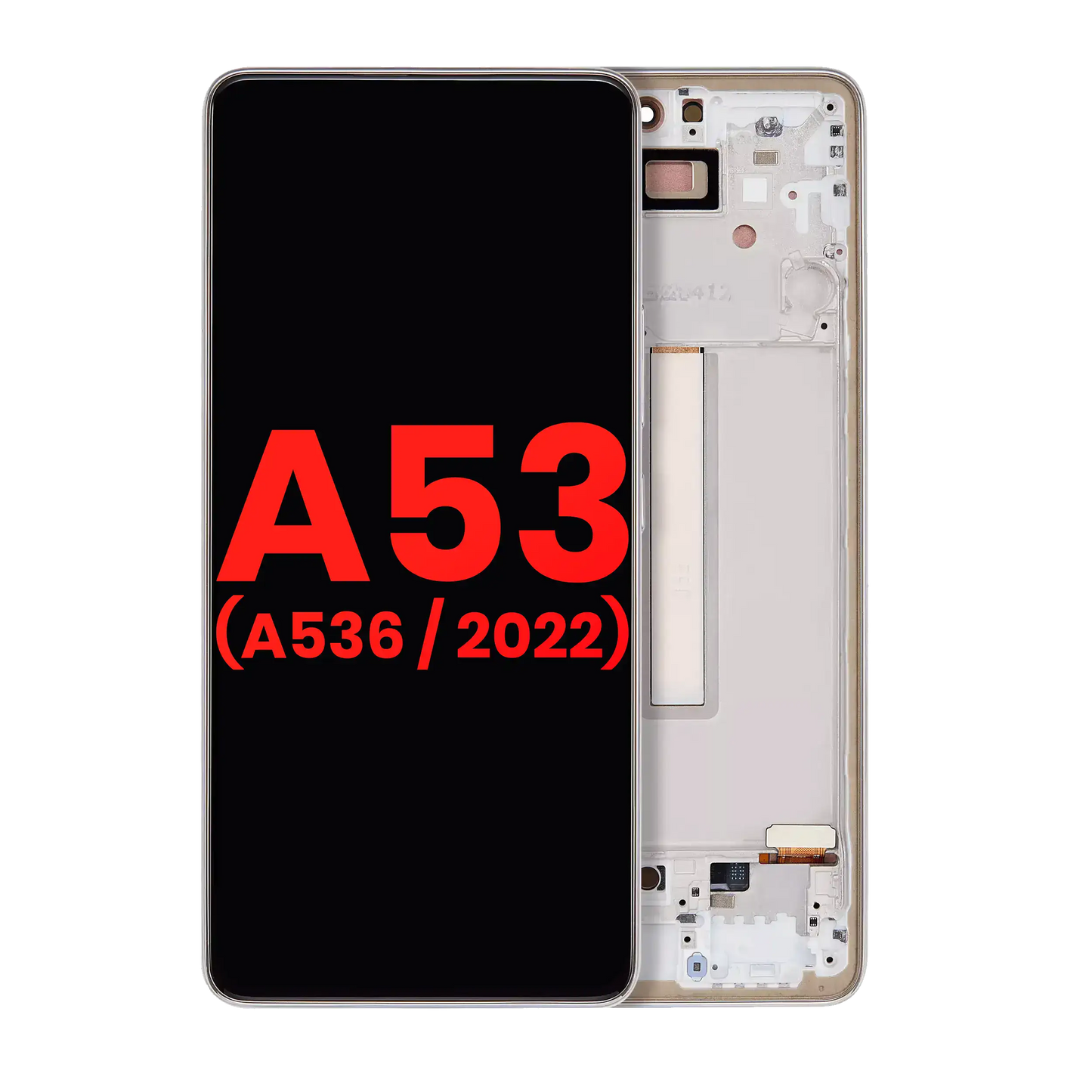 OLED Assembly With Frame For Samsung Galaxy A53 5G (A536 / 2022) (6.46") (Aftermarket Plus) (White)