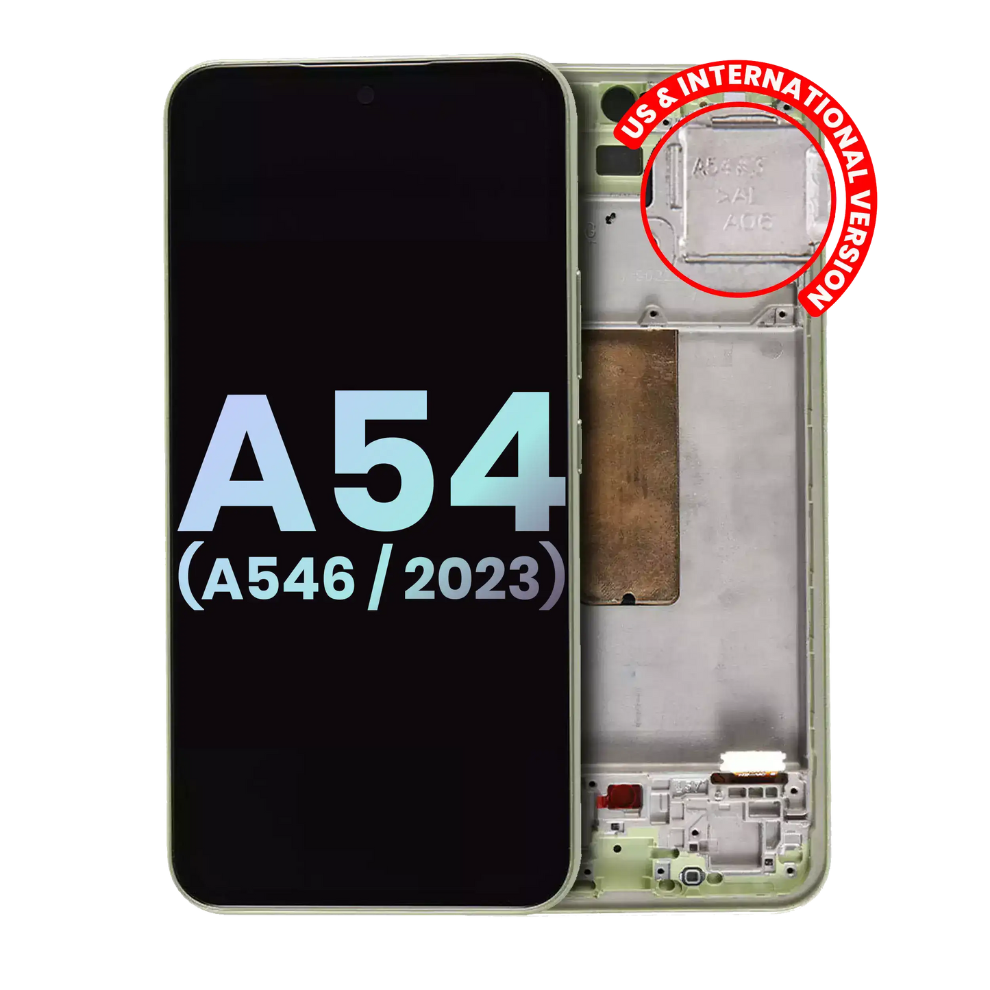 OLED Assembly With Frame For Samsung Galaxy A54 5G (A546 / 2023) (US & International Version) (Service Pack) (Lime)