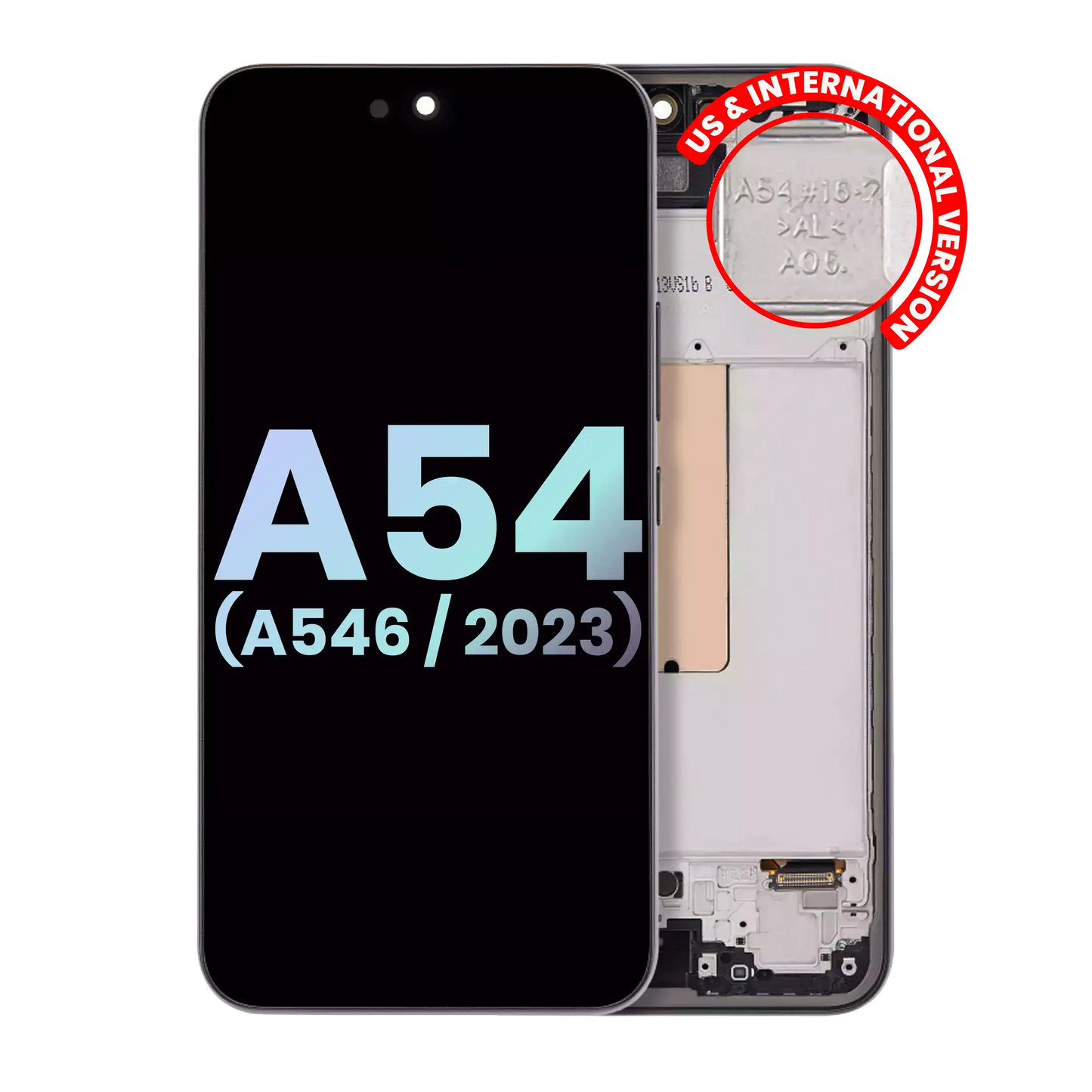 OLED Assembly With Frame For Samsung Galaxy A54 5G (A546 / 2023) (US & International Version) (Service Pack) (Graphite)