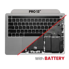 Top Case with Battery and Keyboard (ANSI US) For MacBook Pro 13" A2251 (2020) (Used OEM Pull: Grade A) (Space Gray)