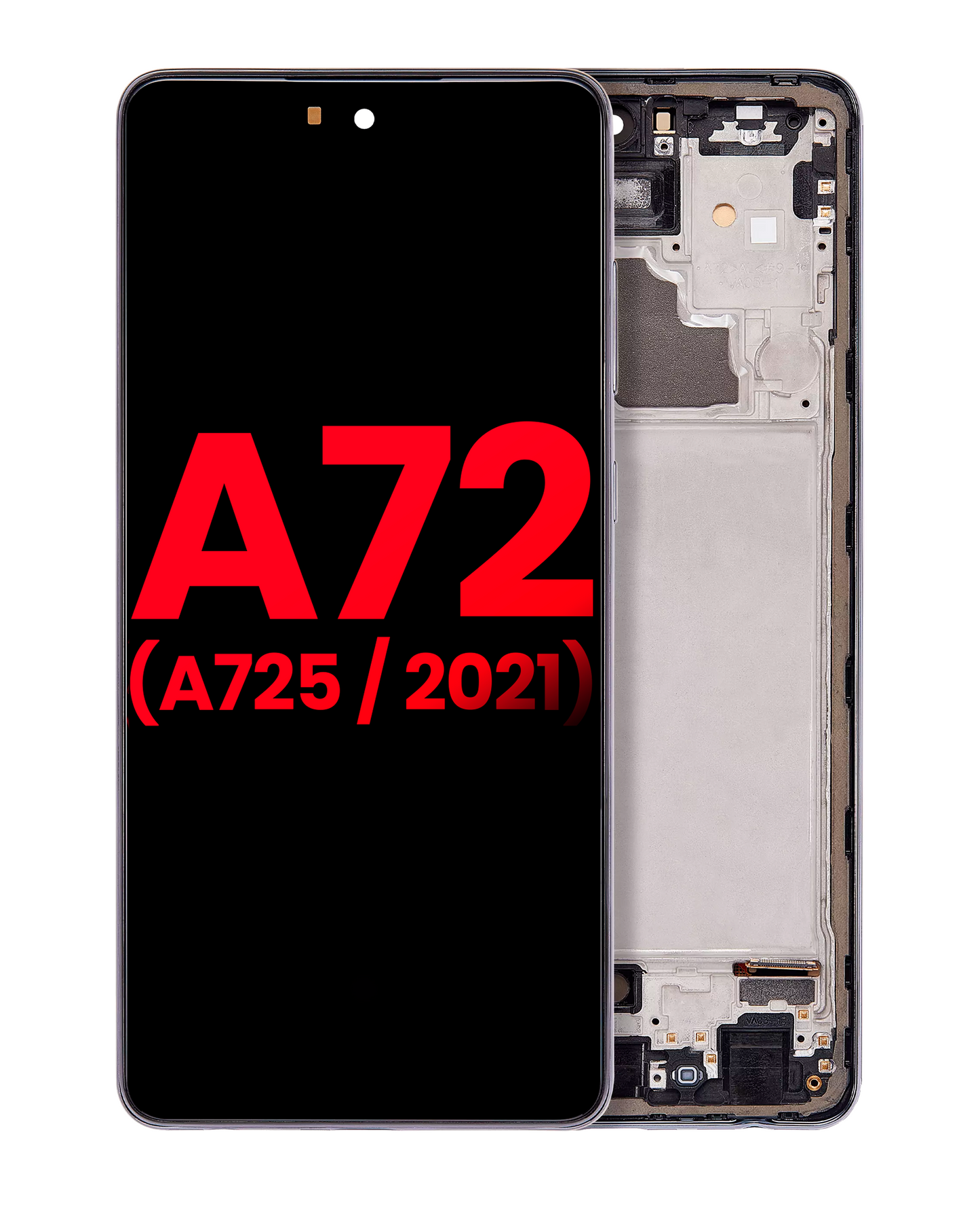 OLED Assembly With Frame For Samsung A72 (A725 / 2021) (6.36") (Aftermarket Plus) (Awesome Black)