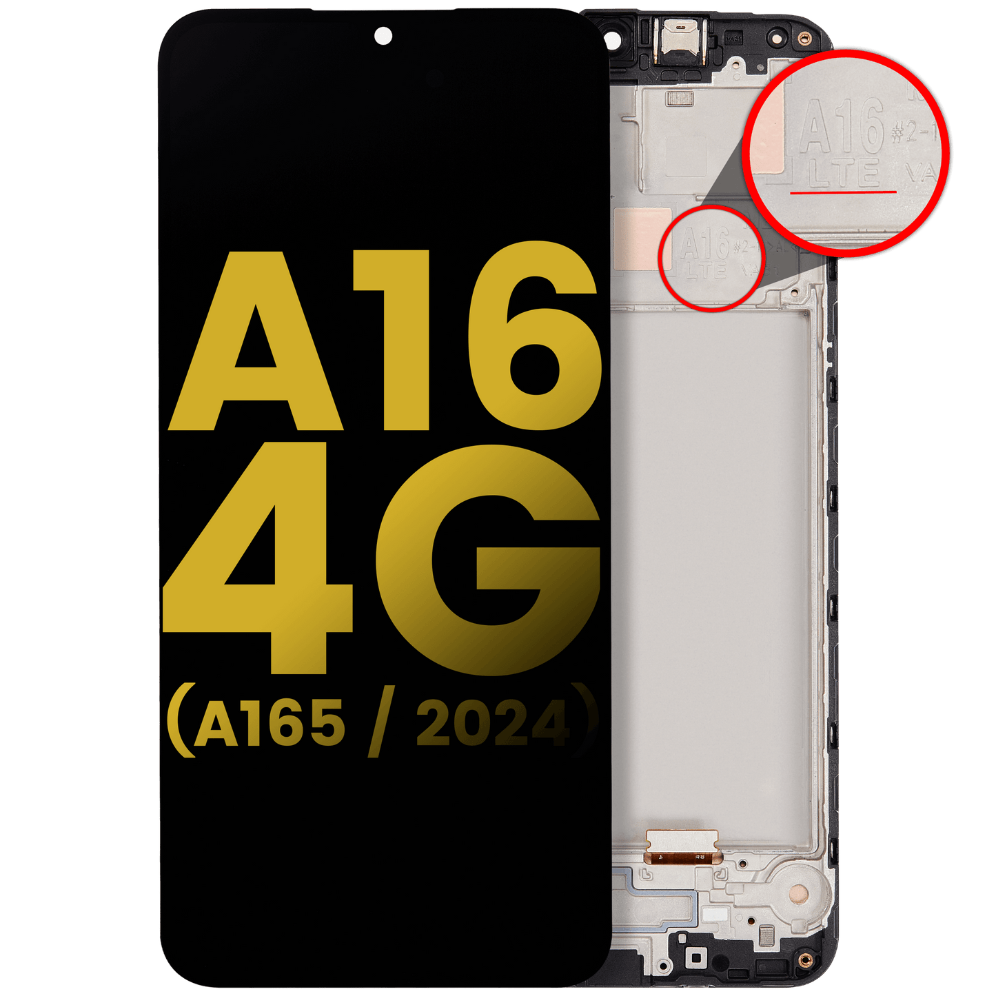 OLED Assembly With Frame For Samsung Galaxy A16 4G (A165 / 2024) (Refurbished) (All Colors)