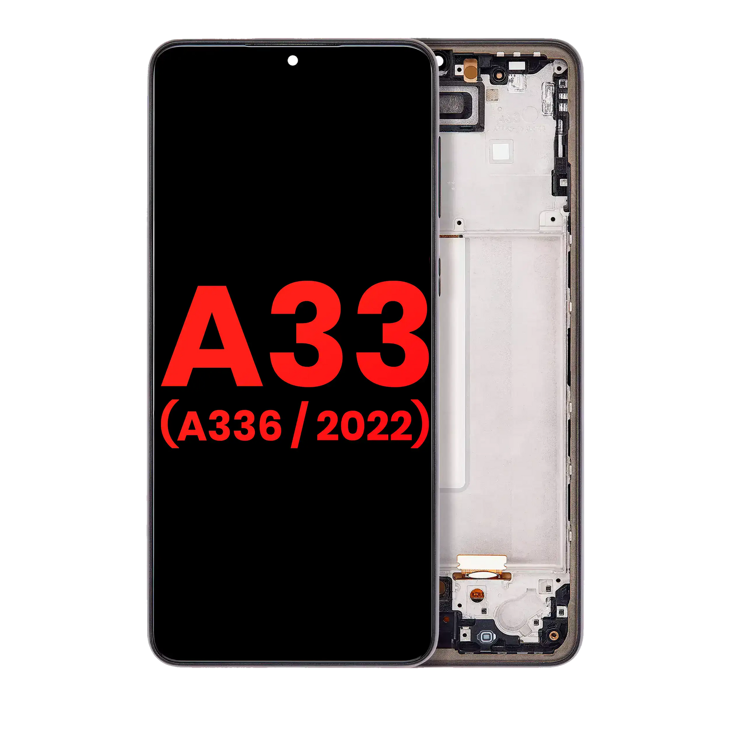 OLED Assembly With Frame For Samsung Galaxy A33 5G (A336 / 2022) (Aftermarket Plus) (Black)