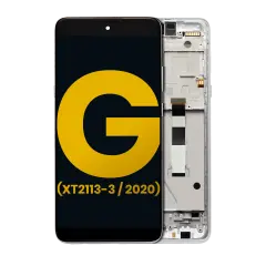 LCD Assembly With Frame For Motorola Moto G 5G (XT2113-3 / 2020) (Refurbished) (Frosted Silver)