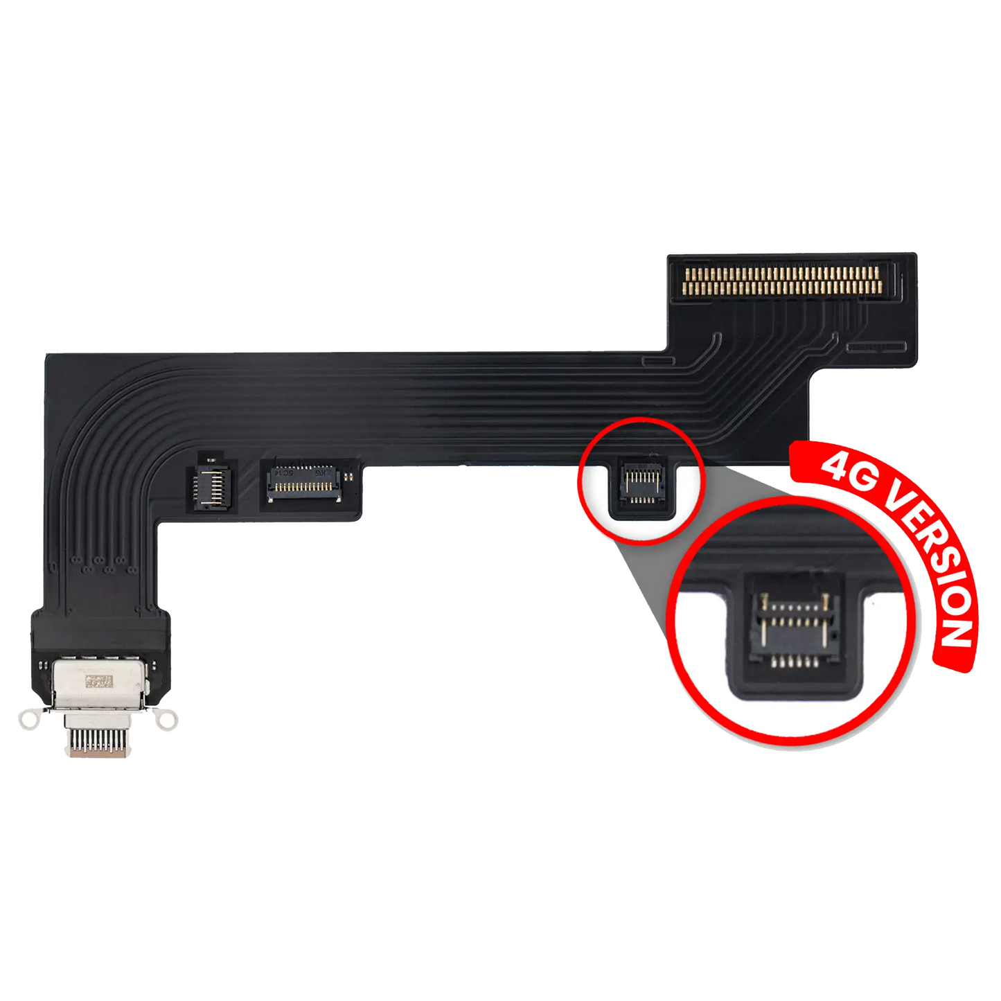 Charging Port Flex Cable For iPad Air 4 / iPad Air 5 (Cellular) (Aftermarket Plus) (Rose Gold)