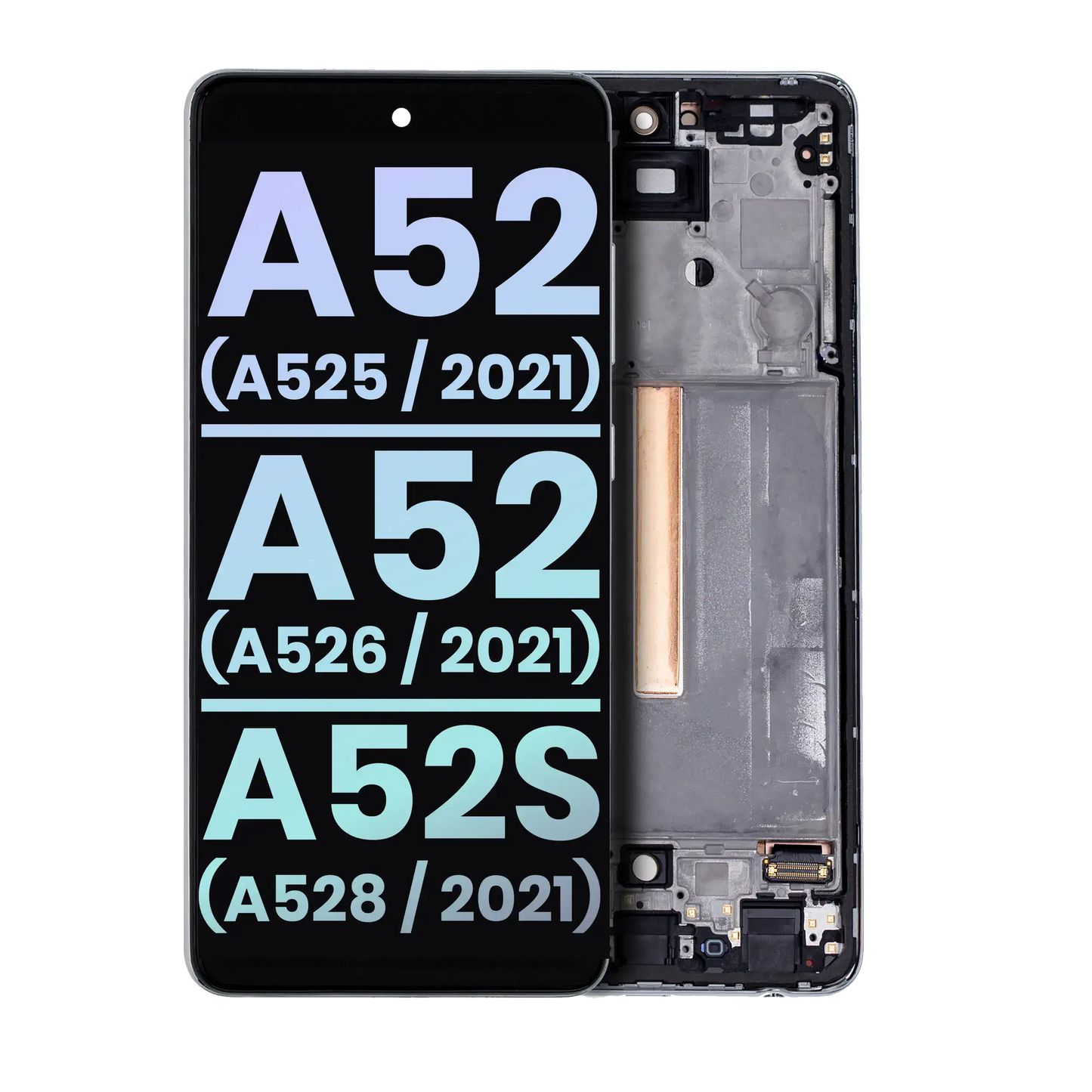 OLED Assembly With Frame For Samsung Galaxy A52 4G (A525 / 2021) / A52 5G (A526 / 2021) / A52S 5G (A528 / 2021) (Service Pack) (Awesome White)