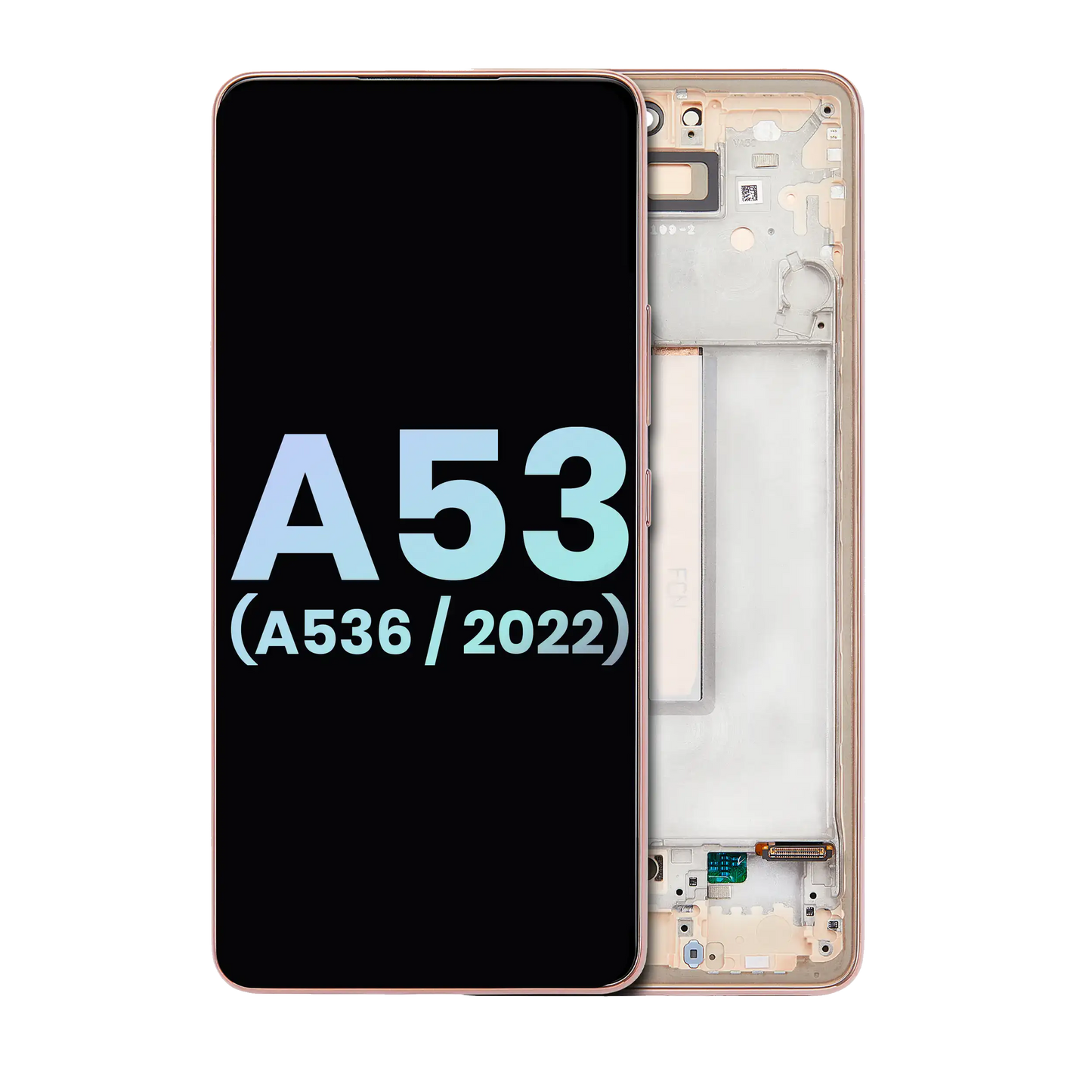 OLED Assembly With Frame For Samsung Galaxy A53 5G (A536 / 2022) (Service Pack) (Peach)