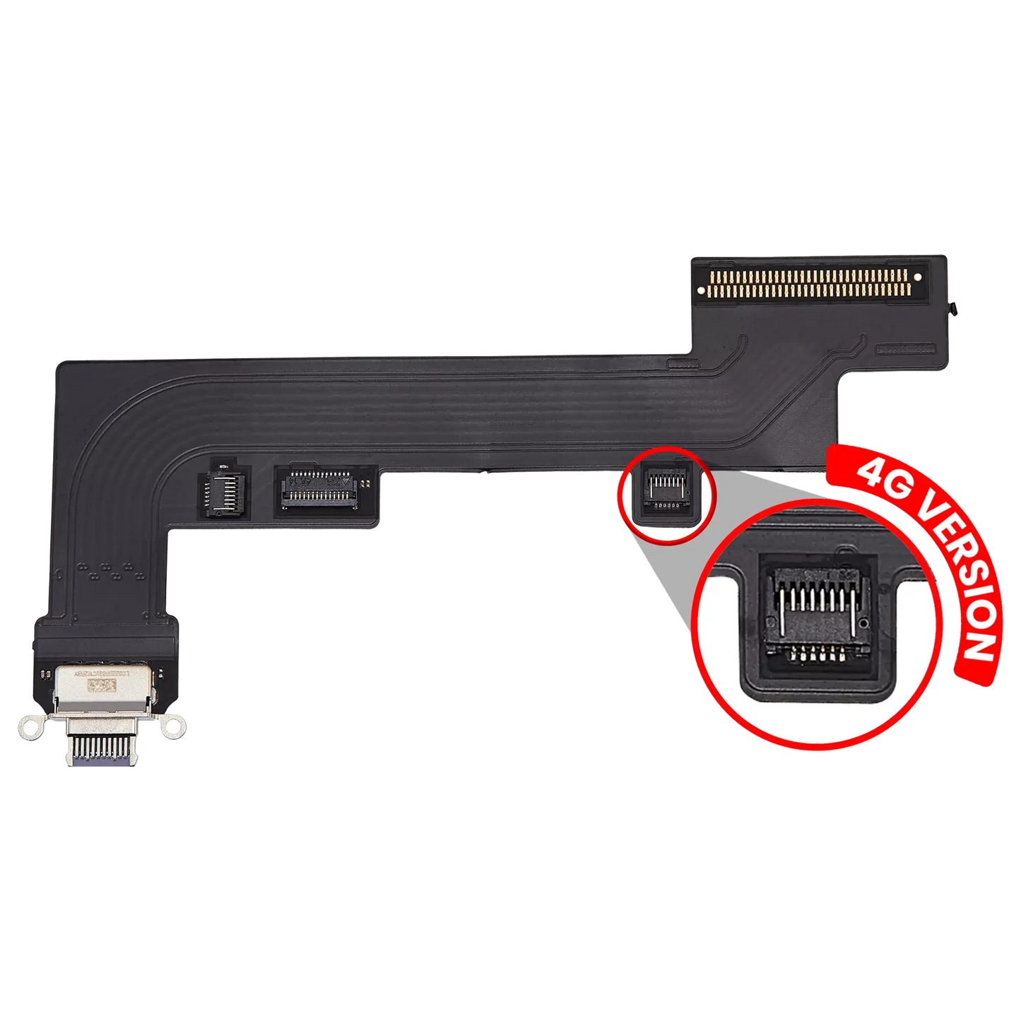 Charging Port Flex Cable For iPad Air 5 (Cellular) (Aftermarket Plus) (Purple)
