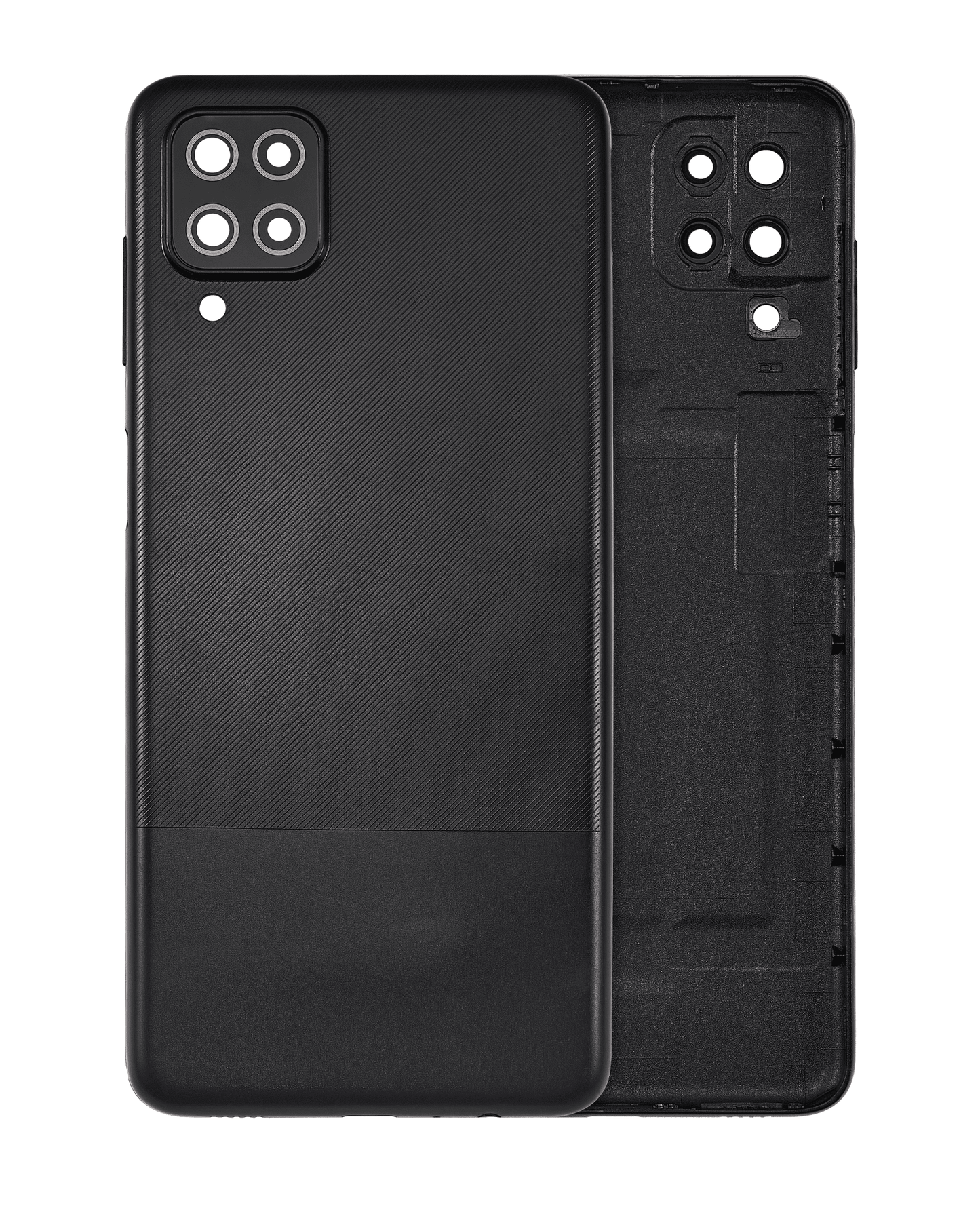 Back Cover Glass With Camera Lens For Samsung Galaxy A12 (A125 / 2020) (Aftermarket Plus) (Black)