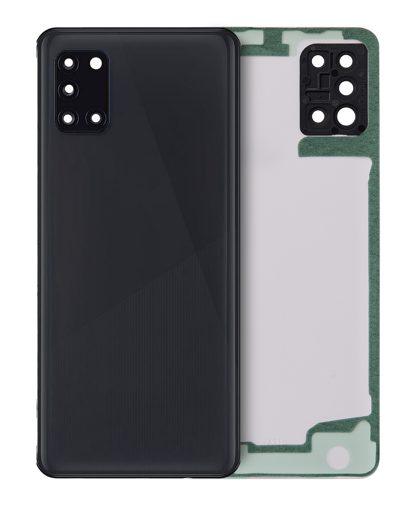 Back Cover Glass With Camera Lens For Samsung Galaxy A31 (A315 / 2020) (Service Pack) (Black)