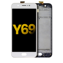 LCD Assembly With Frame For Vivo Y69 (Refurbished) (White)