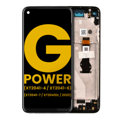 LCD Assembly With Frame For Motorola Moto G Power (XT2041-4 / XT2041-6 / XT2041-7 / XT2041DL / 2020) (Refurbished) (Smoke Black)