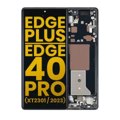 OLED Assembly With Frame For Motorola Edge Plus / Edge 40 Pro (XT2301 / 2023) (Refurbished) (Interstellar Black)