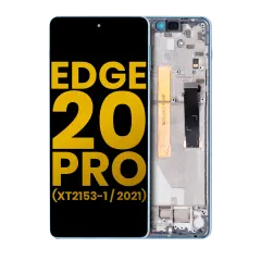 LCD Assembly With Frame For Motorola Edge 20 Pro (XT2153-1 / 2021) (Refurbished) (Iridescent Cloud)