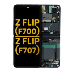 Inner OLED Assembly With Frame For Samsung Galaxy Z Flip 5G (F707) (Refurbished) (Mirror Black)