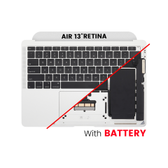 Top Case with Battery and Keyboard (ANSI US) For MacBook Air 13" A1932 (2018-2019) (Used OEM Pull: Grade A) (Silver)