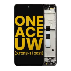 LCD Assembly With Frame For Motorola One 5G Ace UW (XT2113-1 / 2021) (Refurbished) (Volcanic Gray)