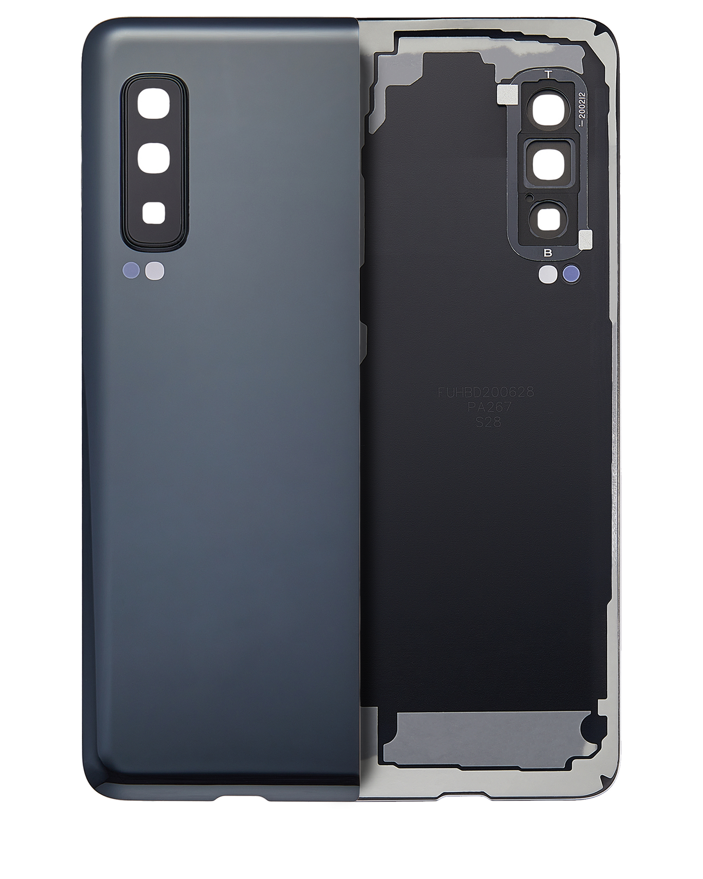 Back Cover Glass With Camera Lens For Samsung Galaxy Fold 4G (F900) (Premium) (Cosmos Black)