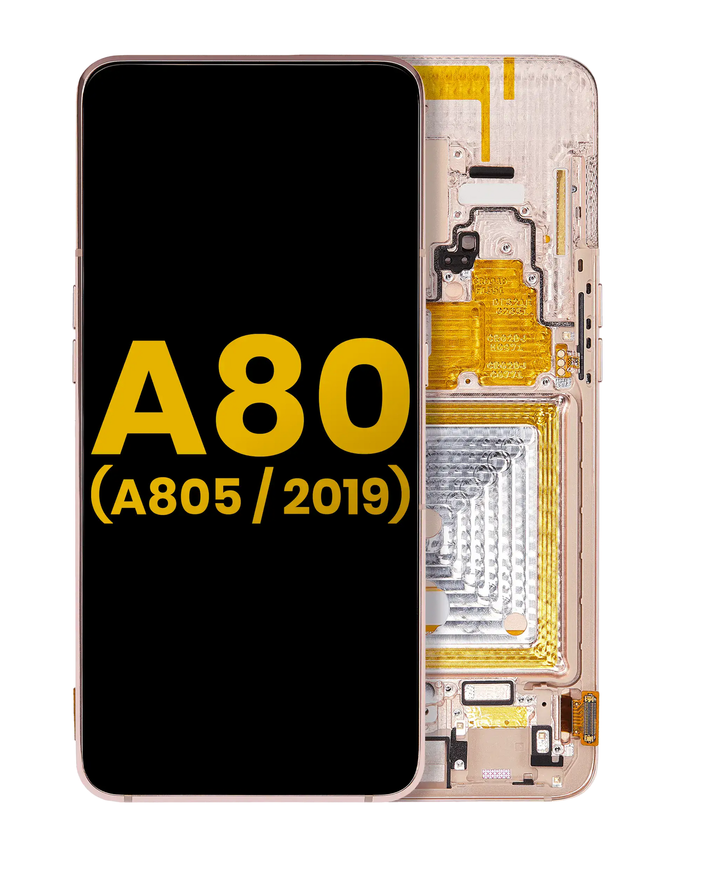 OLED Assembly With Frame For Samsung Galaxy A80 (A805 / 2019) (Angel Gold) (Refurbished)