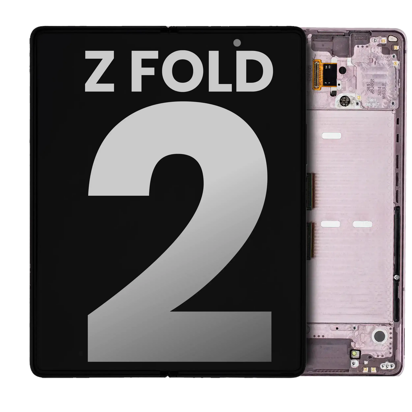 Inner OLED Assembly With Frame For Samsung Galaxy Z Fold 2 5G (Used OEM Pull: Grade B/C) (US & International) (Mystic Bronze)