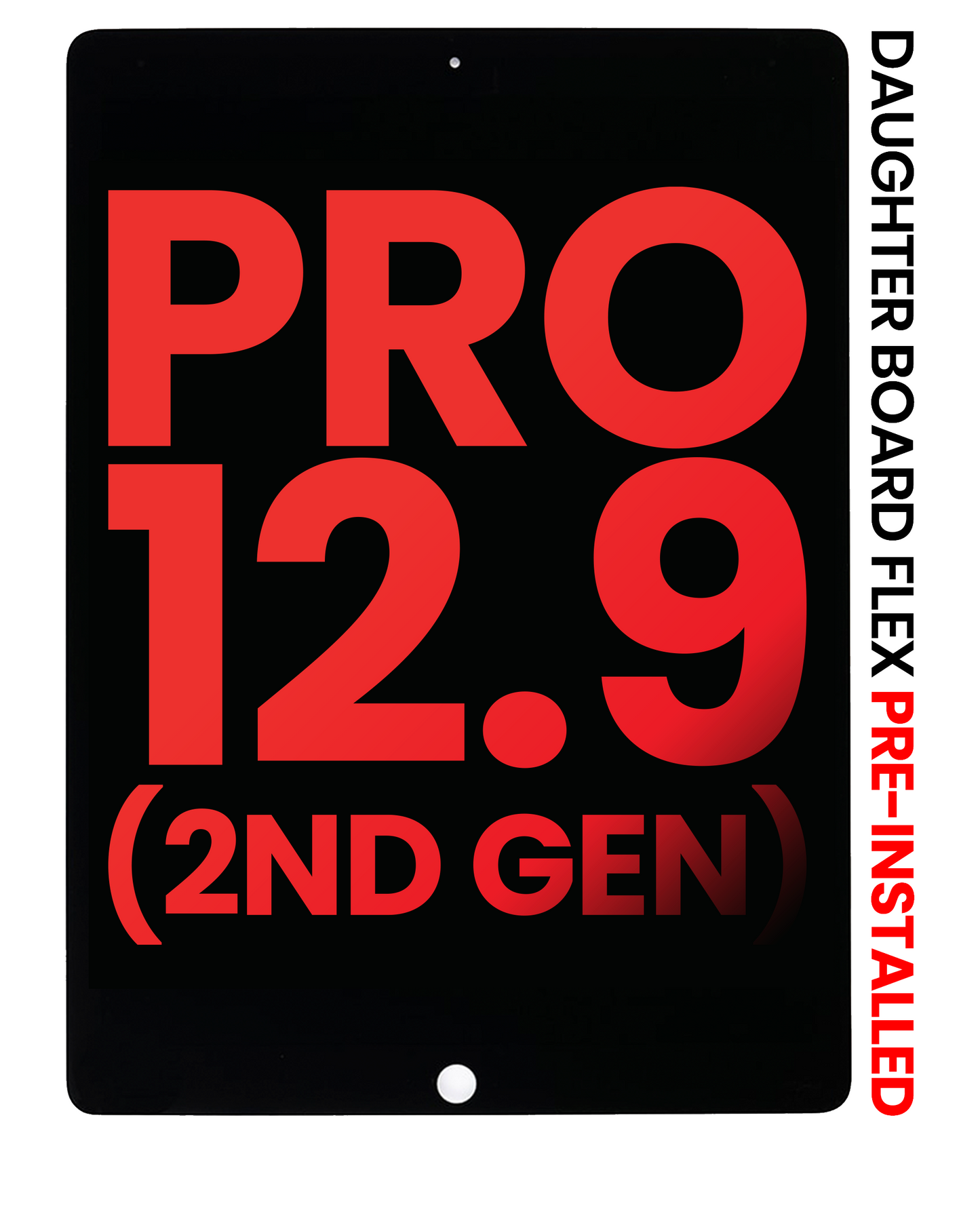 LCD Assembly With Digitizer & Daughter Board Flex Pre-Installed For iPad Pro 12.9" 2nd Gen (2017) (Aftermarket Plus) (Black)
