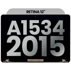 Complete LCD Display Assembly For MacBook 12" A1534 (2015) (Used OEM Pull: Grade A) (Space Gray)