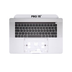 Top Case with Keyboard (ISO French) For MacBook Pro 15" A1707 (2016-2017) (Silver)