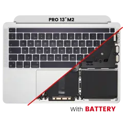 Top Case with Battery and Keyboard (ISO UK) For MacBook Pro 13" A2338 (2020) (Silver)