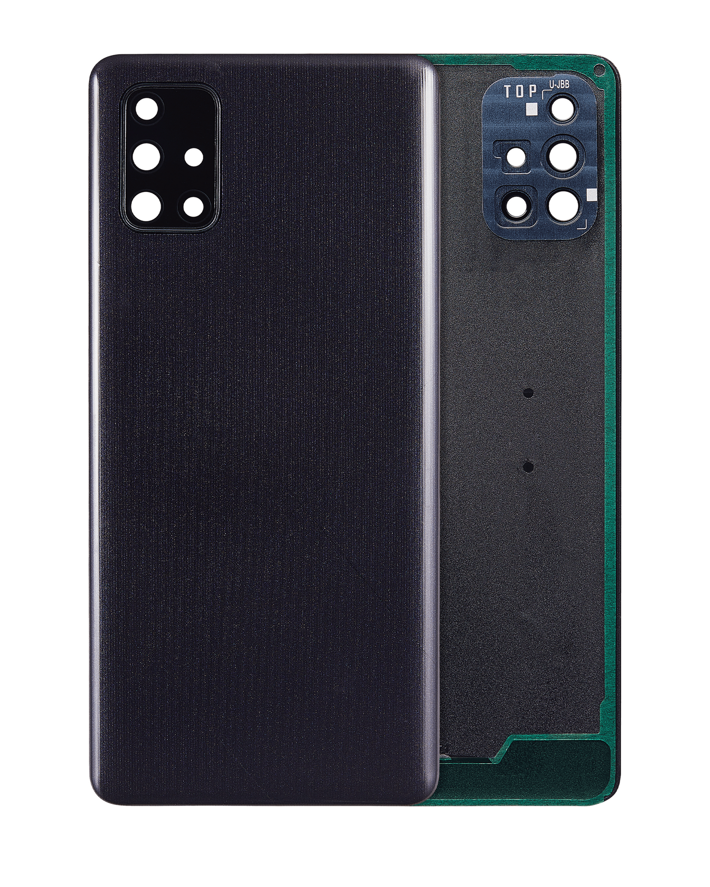 Back cover Glass With Camera Lens For Samsung Galaxy A71 (A715 / 2020) (Aftermarket Plus) ( Prism Crush Black)