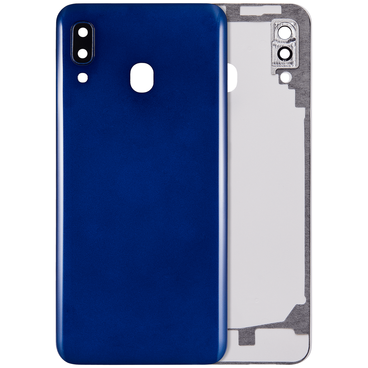 Back cover Glass With Camera Lens For Samsung Galaxy A20 (A205 / 2019) (Aftermarket Plus) (Blue)