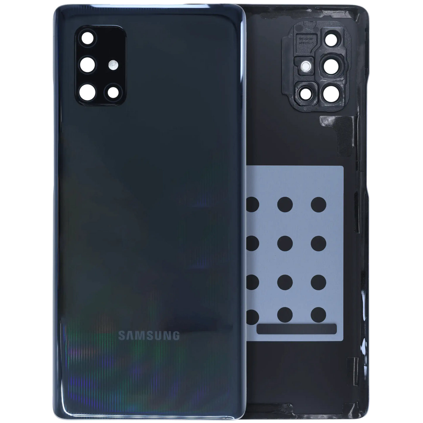 Back Cover Glass With Camera Lens Samsung Galaxy A71 5G (A716V / 2020) (Service Pack) (Prism Cube Black)