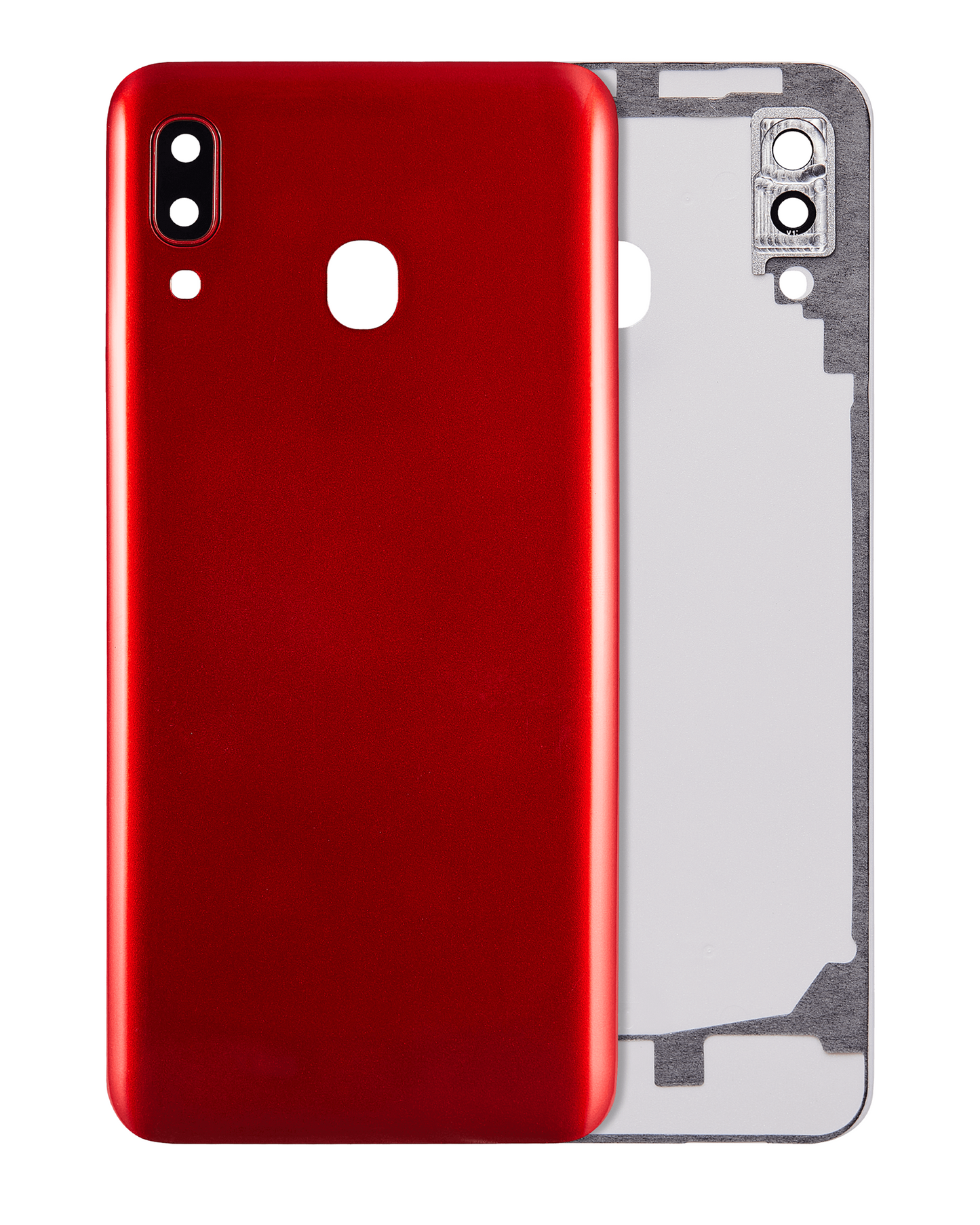 Back cover Glass With Camera Lens For Samsung Galaxy A20 (A205 / 2019) (Aftermarket Plus) (Red)