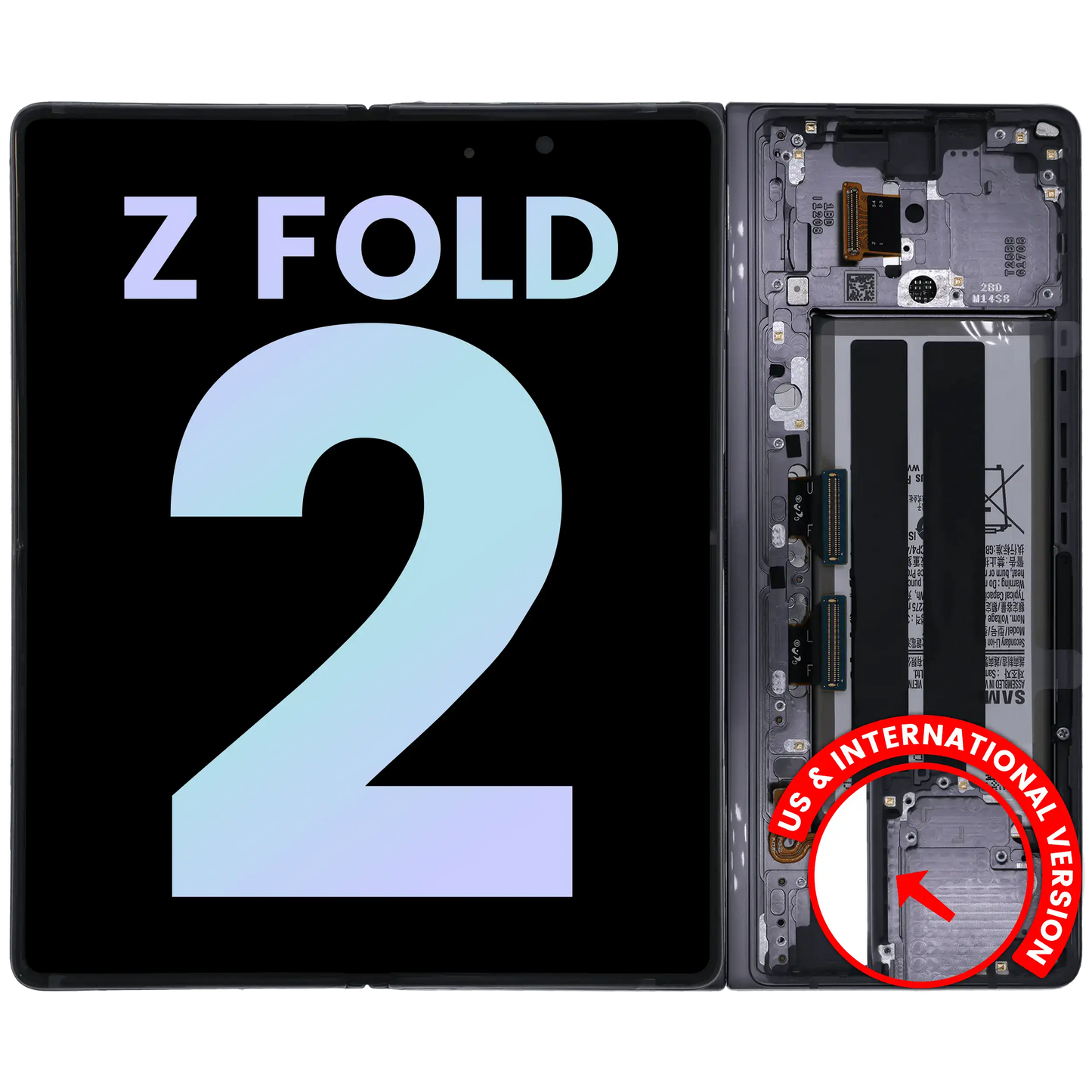 Inner OLED Assembly With Frame For Samsung Galaxy Z Fold 2 5G (US & International) (Service Pack) (Mystic Gray)