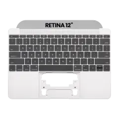 Top Case with Keyboard (ANSI US) and Microphone For MacBook 12" A1534 (2016-2017) (Used OEM Pull: Grade A) (Space Gray)