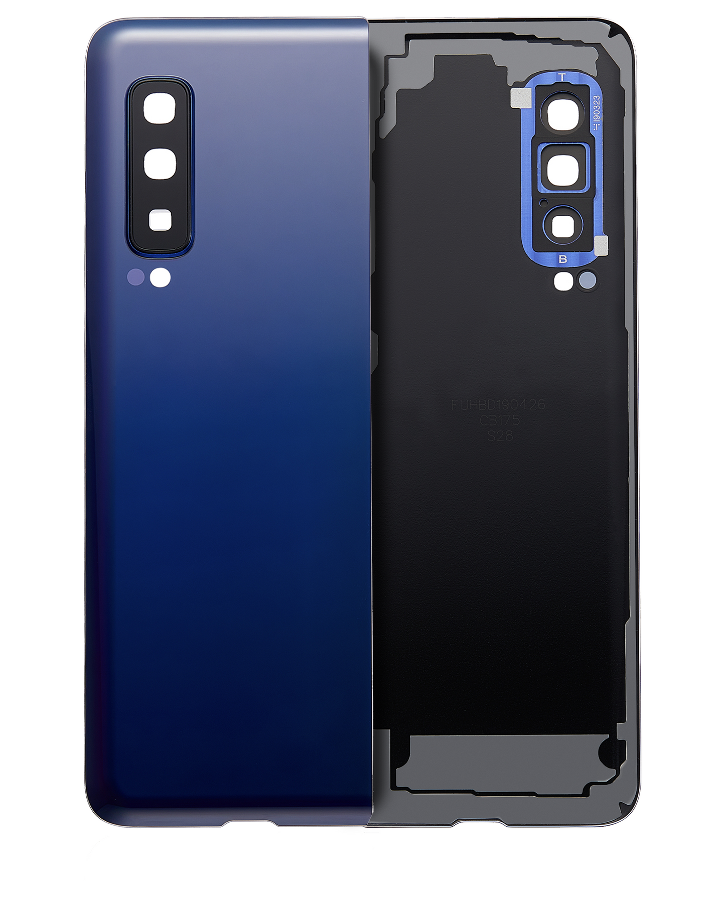 Back Cover Glass With Camera Lens For Samsung Galaxy Fold 4G (F900) (Premium) (Astro Blue)