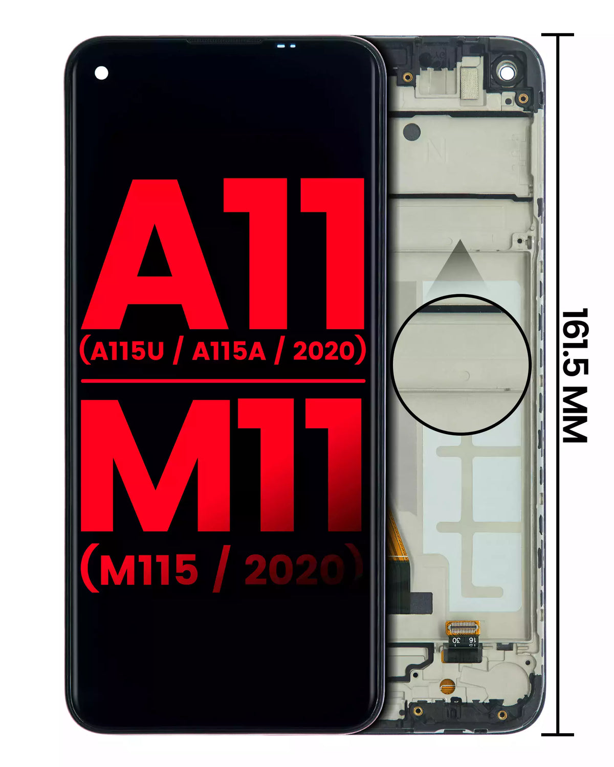 LCD Assembly With Frame For Samsung Galaxy A11 (A115U / A115A / 2020) / M11 (M115 / 2020) (US Version) (Aftermarket Plus) (All Colors)