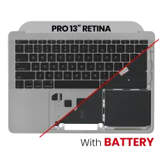 Top Case with Battery and Keyboard (ANSI US) For MacBook Pro 13" A1708 (2016) (OEM New) (Space Gray)