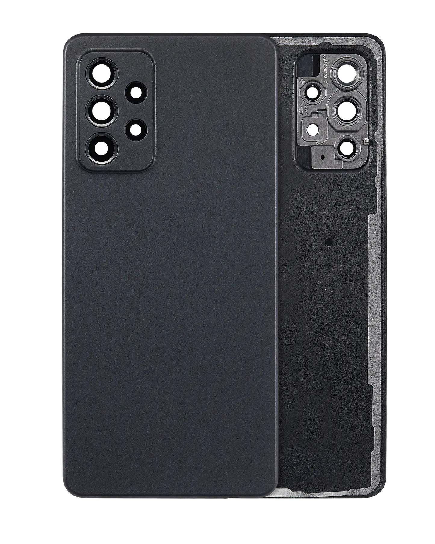 Back Cover Glass With Camera Lens For Samsung Galaxy A52 4G (A525 / 2021) (Aftermarket Plus) (Black)