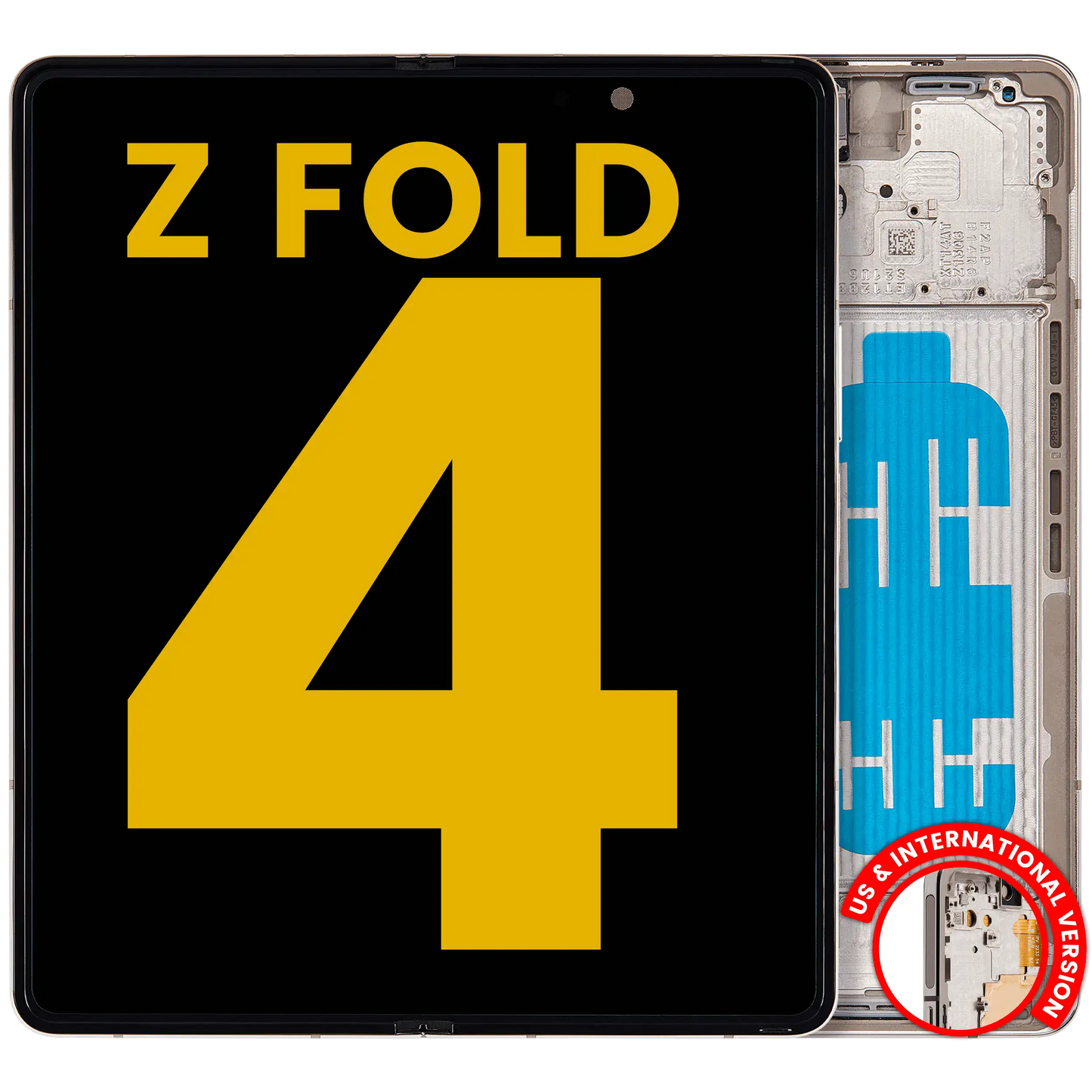 Inner OLED Assembly With Frame For Samsung Galaxy Z Fold 4 5G (US & International) (Refurbished) (Beige)